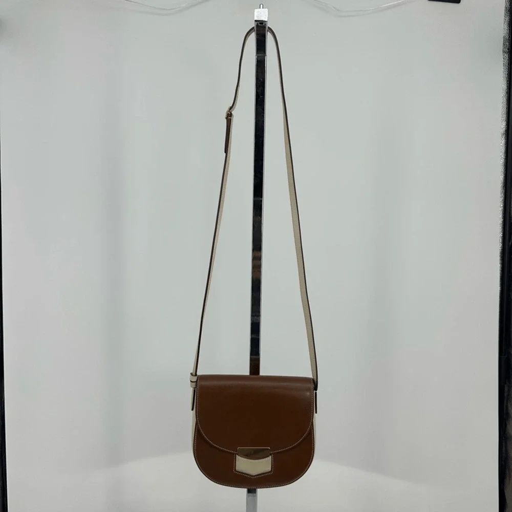 Celine 2016 Phoebe Philo Trotteur Crossbody Flap Bag Two Tone Beige Brown